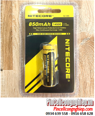 Nitecore NL1485 (14500); Pin sạc 14500 Lithium 3.7v Nitecore NL1485 AA 850mAh 3.15Wh chính hãng